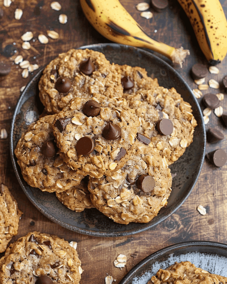 Banana Oat Chocolate Chunk Cookies