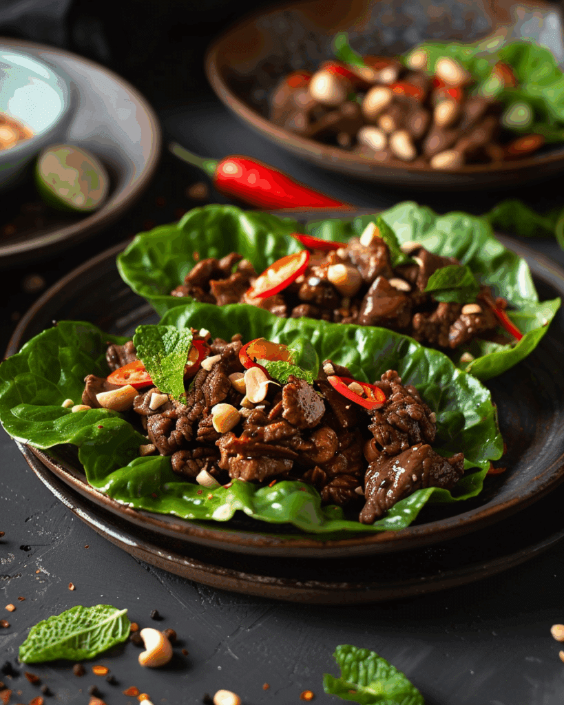 Beef & Mushroom Thai Lettuce Cups
