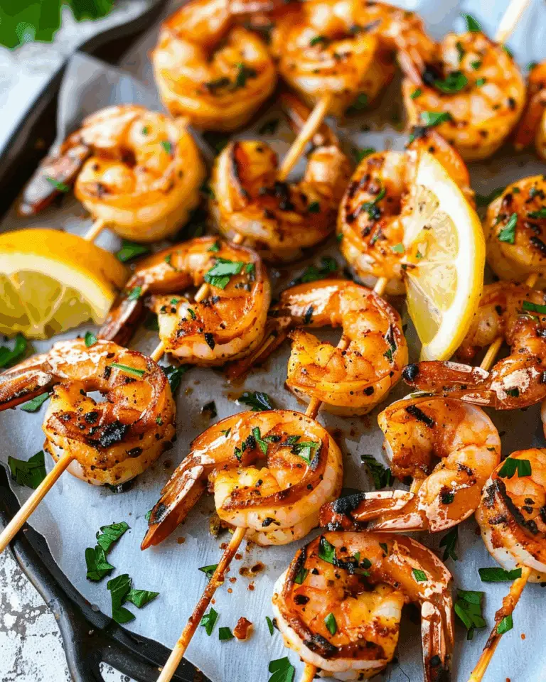 Cajun Garlic Butter Grilled Shrimp Skewers