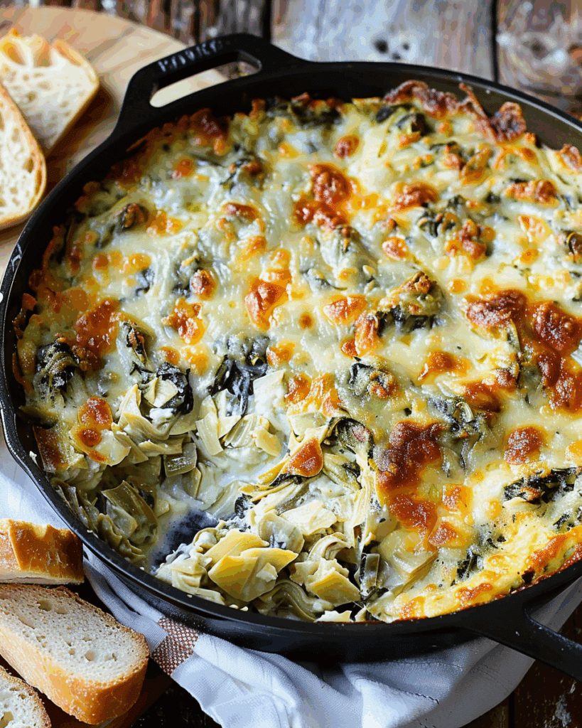 Cheesy Baked Spinach Artichoke Dip