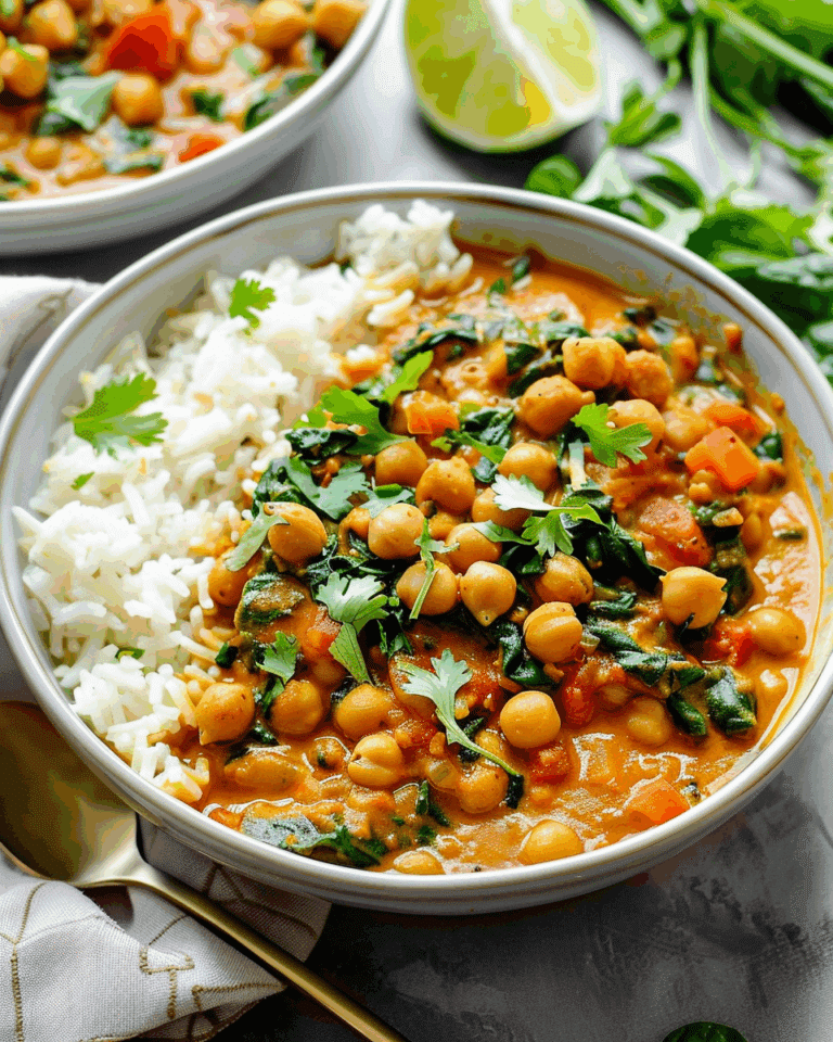 Easy Chickpea Spinach Curry with Coconut Milk