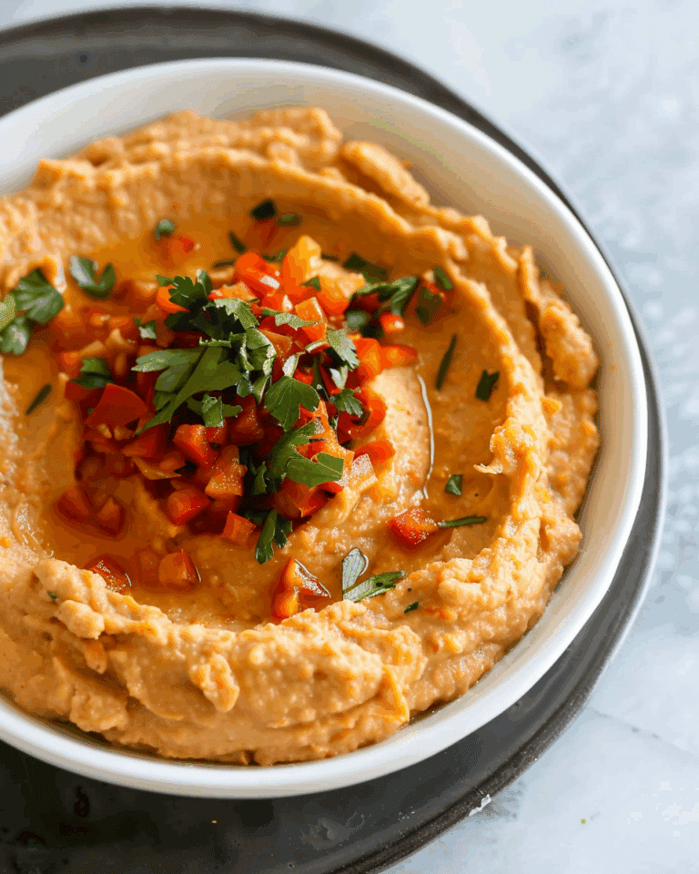 Easy Roasted Red Pepper Hummus