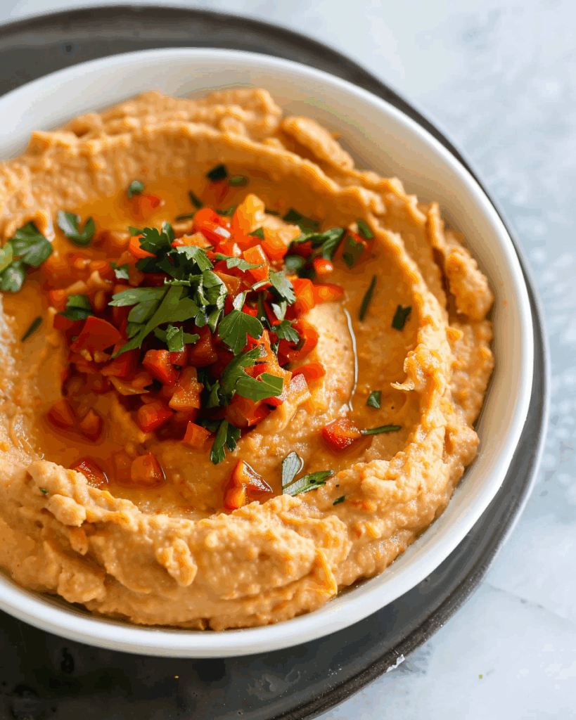 Easy Roasted Red Pepper Hummus