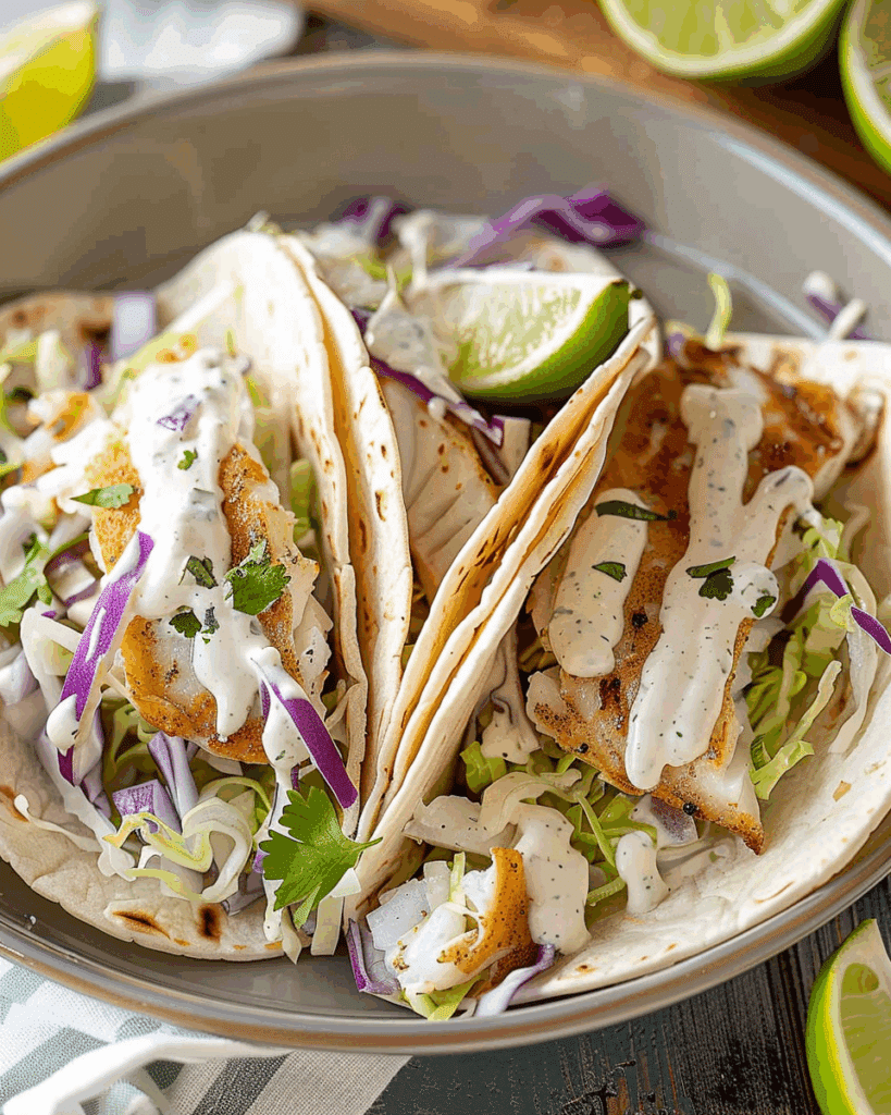 Fish Tacos With Lime Crema