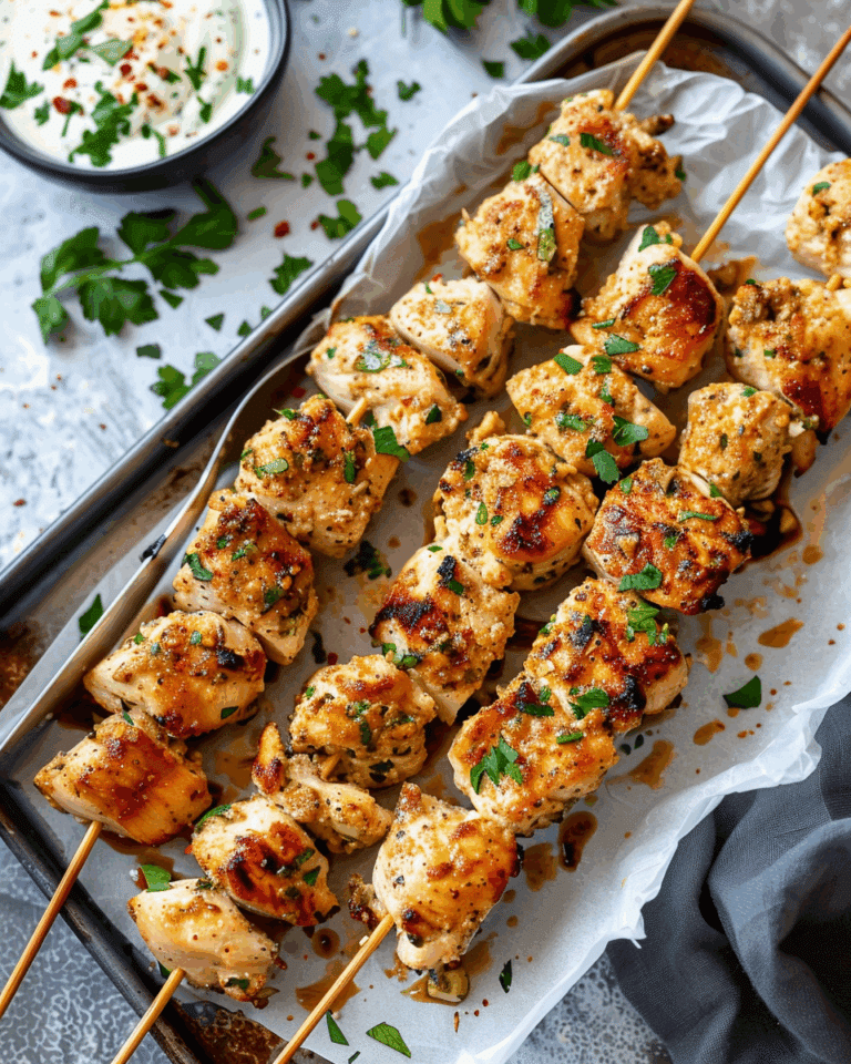 Garlic Parmesan Chicken Skewers