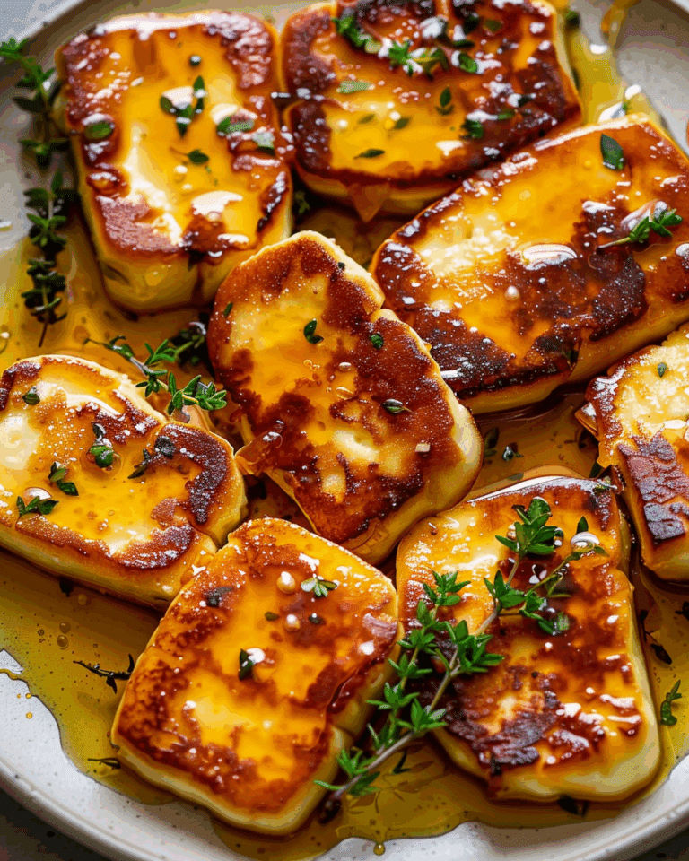 Golden Halloumi with Honey and Thyme