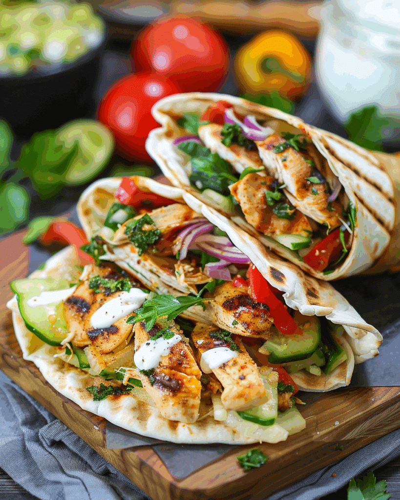 Grilled Chicken Shawarma Wraps