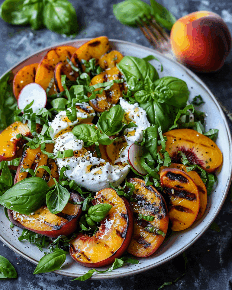Grilled Peach and Burrata Salad