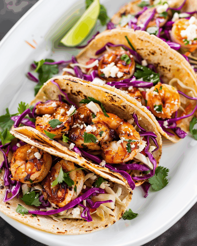 Grilled Shrimp Tacos With Cabbage Slaw