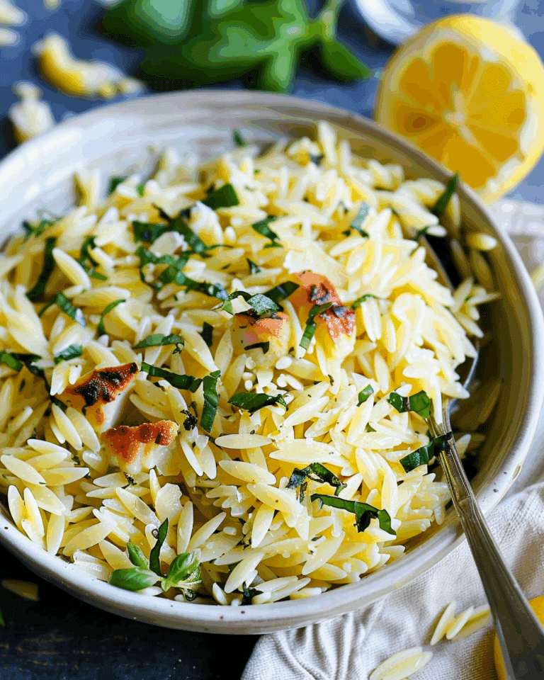 Lemon Basil Orzo Pasta