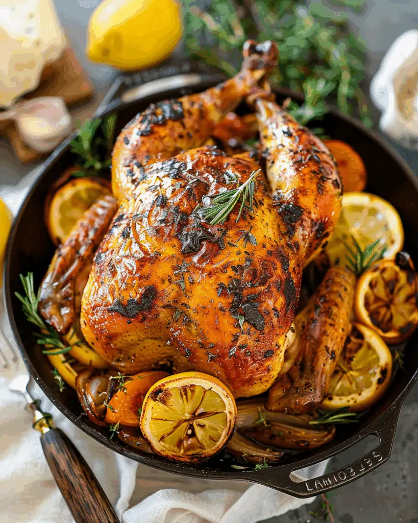 Lemon Garlic Butter Roast Chicken