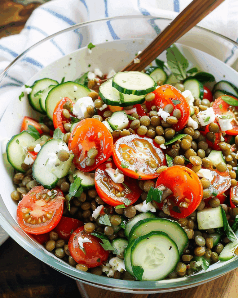 Lentil, Cucumber, and Tomato Salad