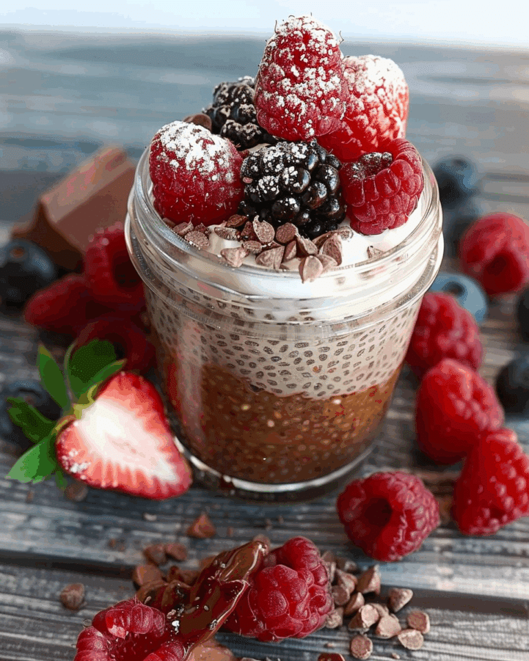 Overnight Chocolate Chia & Berry Parfait