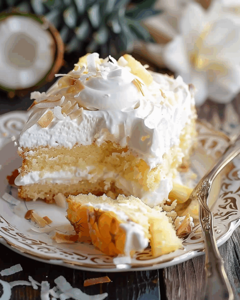 Pineapple Coconut Tres Leches Cake