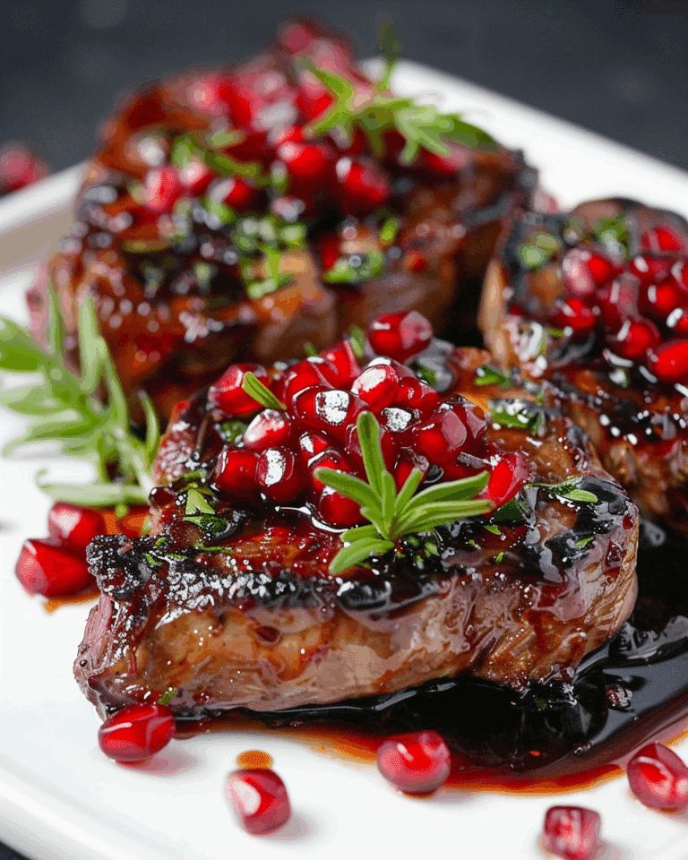 Pomegranate Glazed Lamb Loin Chops