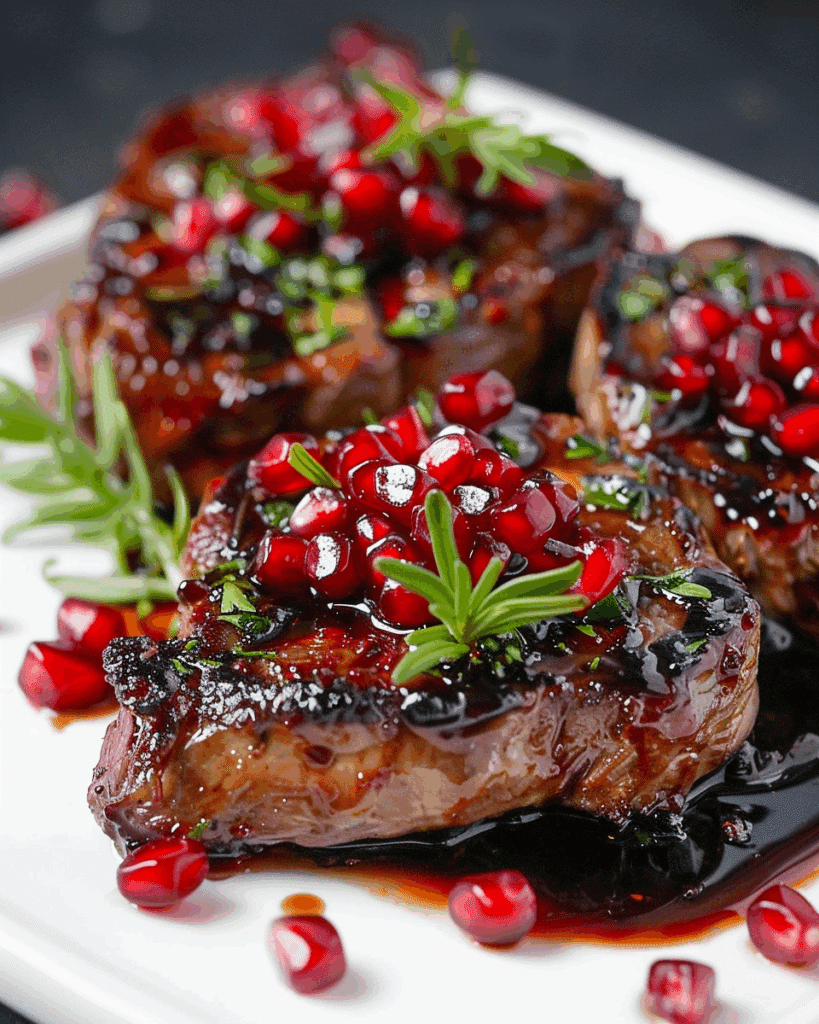 Pomegranate Glazed Lamb Loin Chops