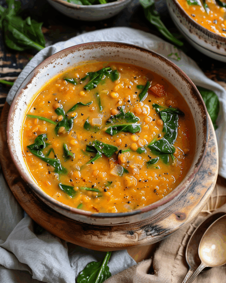 Red Lentil & Spinach Soup