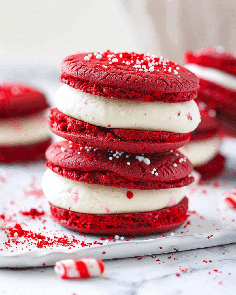 Red Velvet Cookie Sandwiches