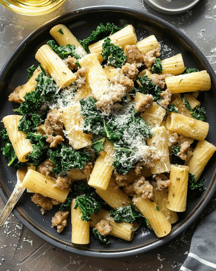 Rigatoni with Sausage and Kale