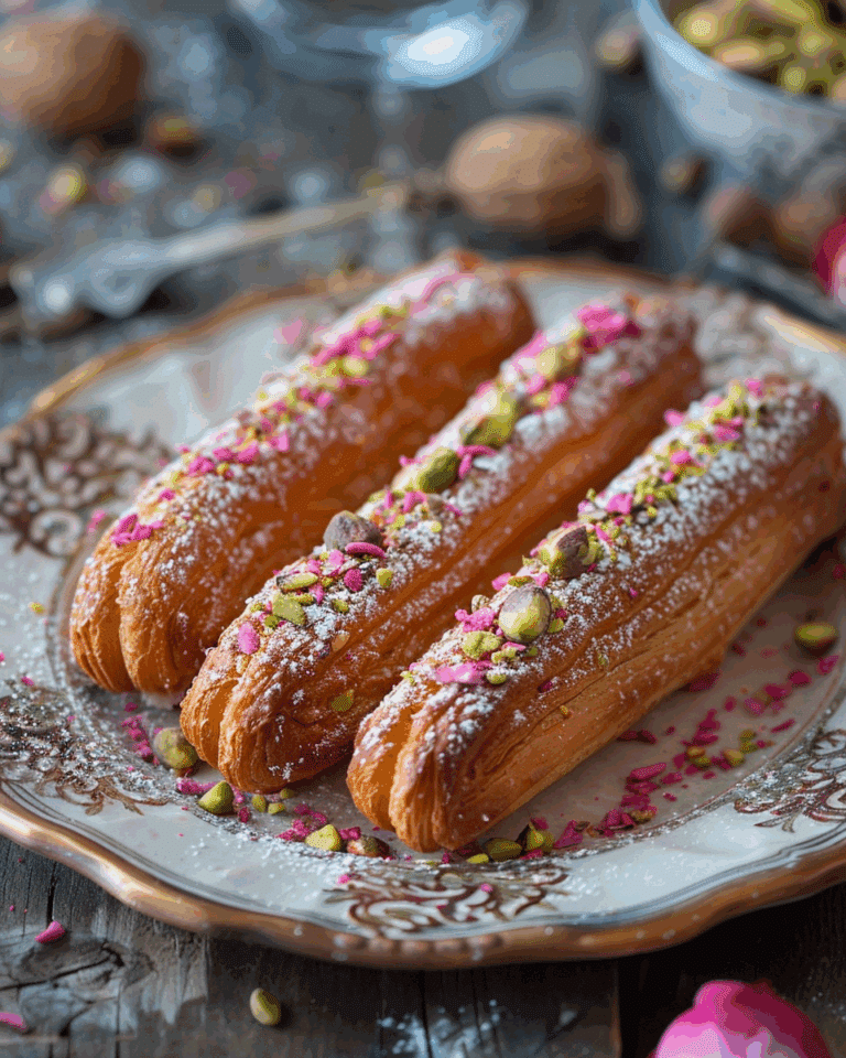 Rose-and-Pistachio Éclairs