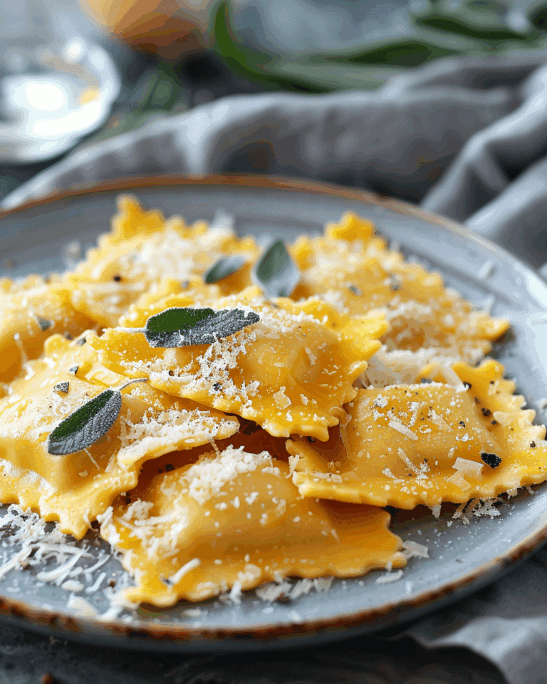 Sage Brown Butter Sauce Butternut Squash Ravioli