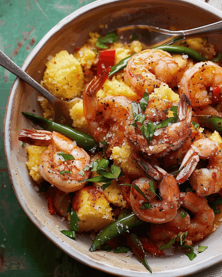 Salt-And-Pepper Shrimp With Crispy Polenta