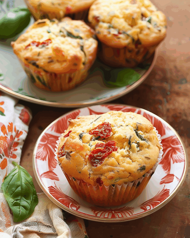 Sun-Dried Tomato & Basil Cottage Cheese Muffins