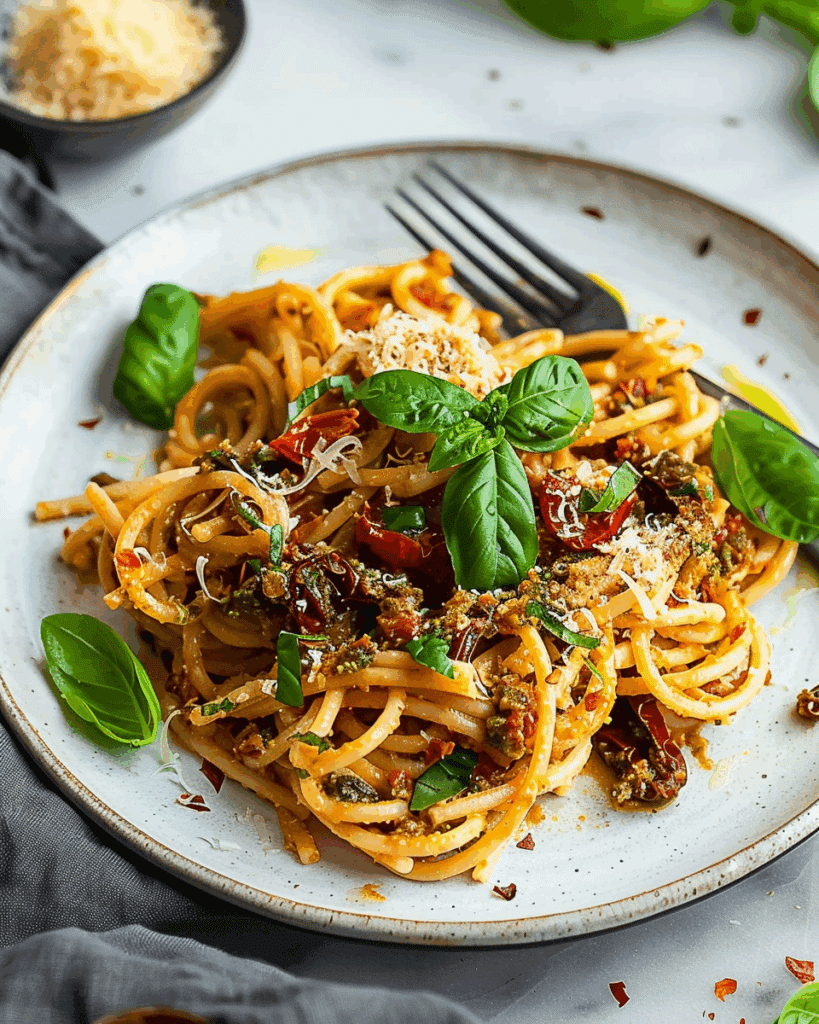 Sun Dried Tomato Pesto Pasta