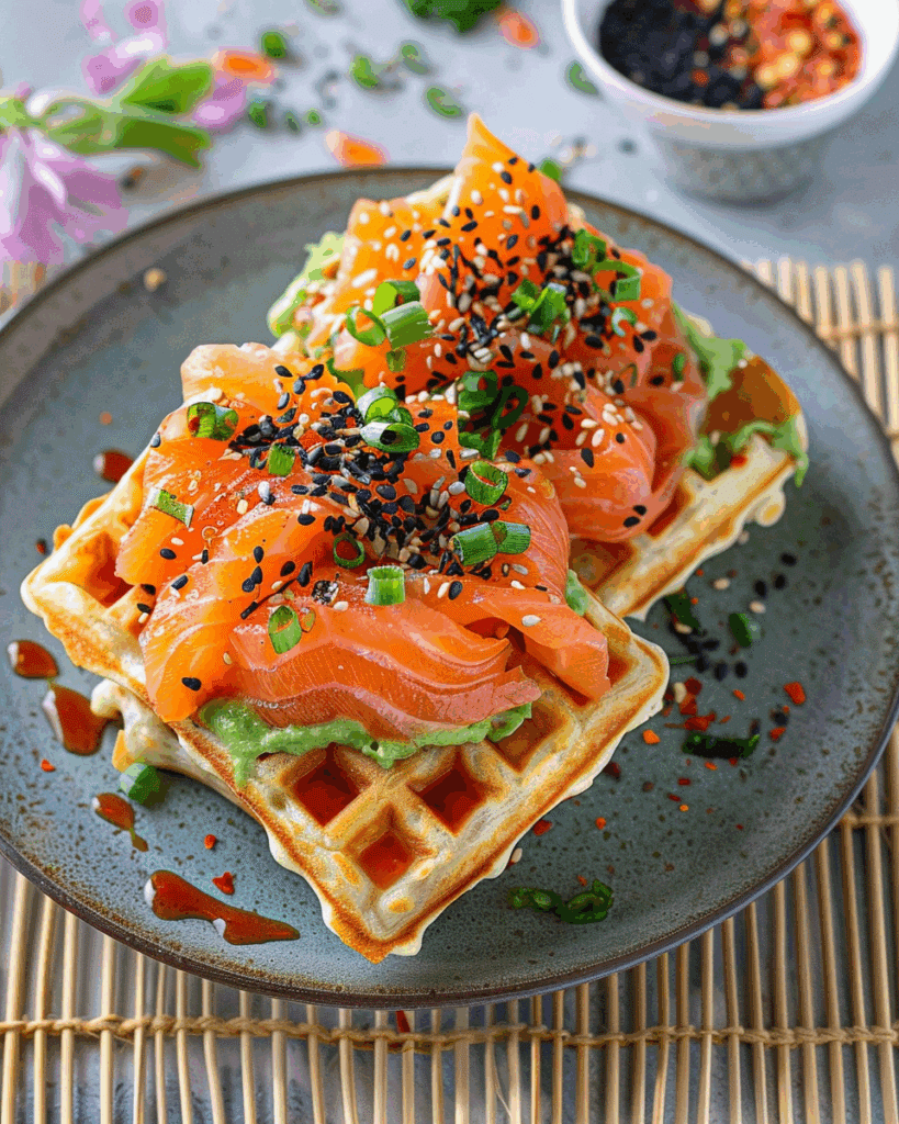 Sushi Waffles With Alaska Smoked Salmon