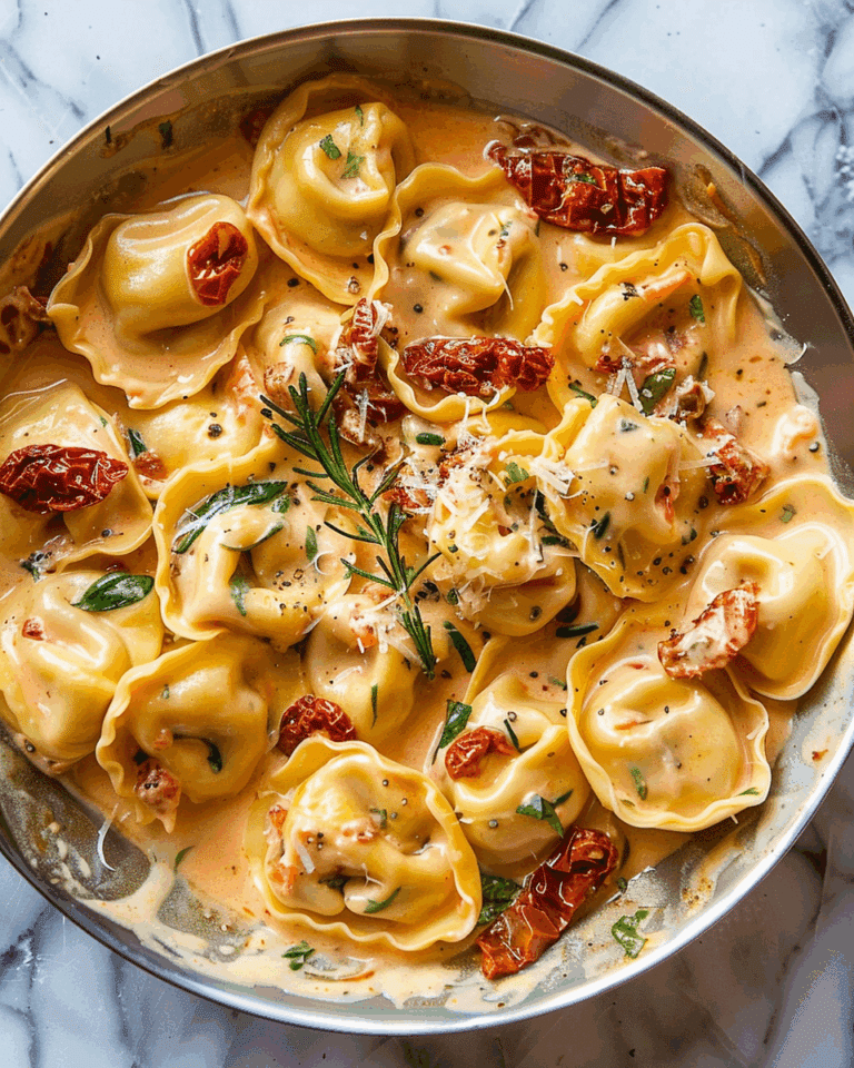 Tortellini with Sun-dried Tomatoes in Cream Sauce
