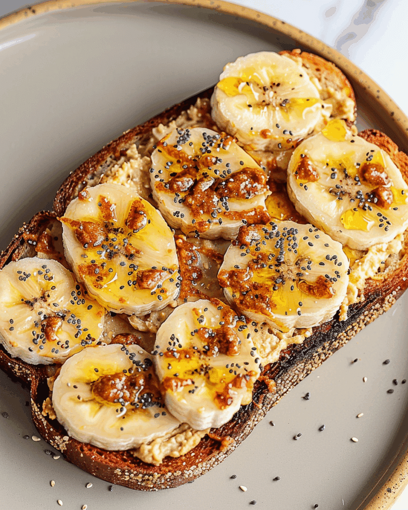 Air Fryer Honey Banana Tahini Toast