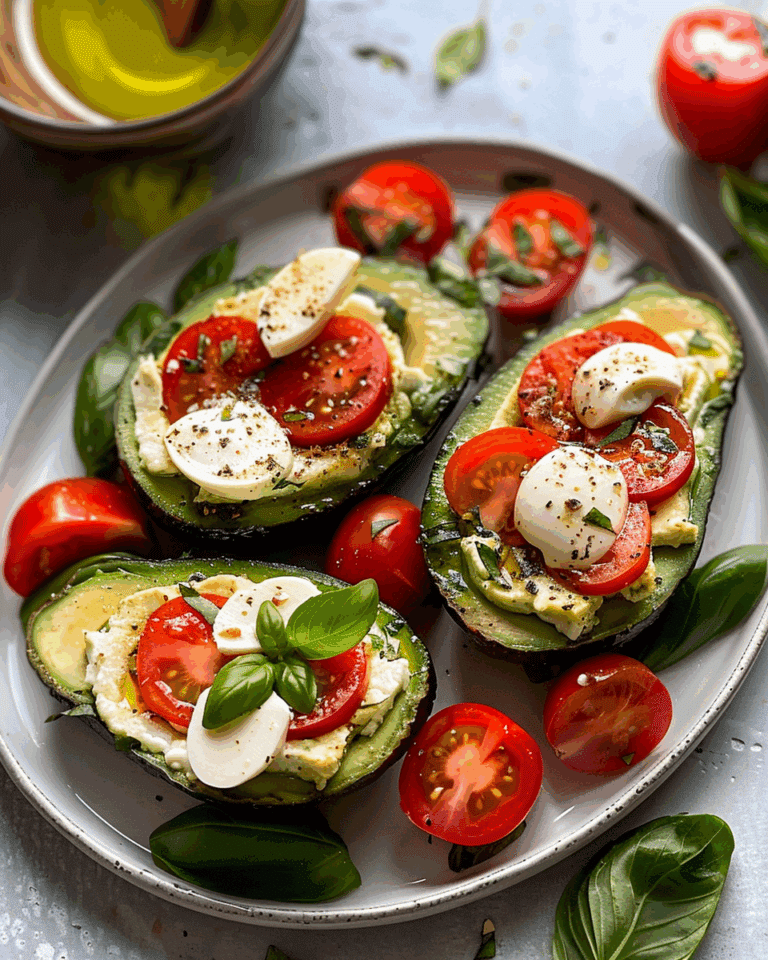 10-Minute Caprese Stuffed Avocados