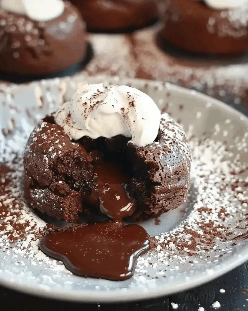 Boozy Chocolate Lava Cakes with Whipped Cream