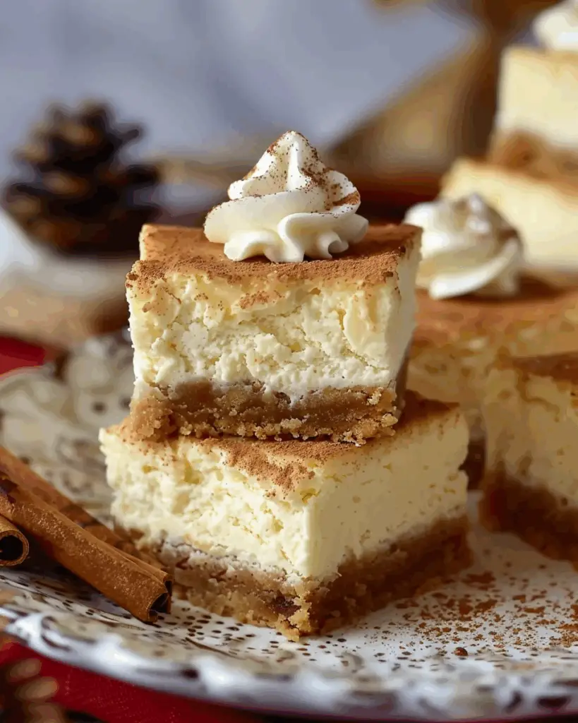 Eggnog Cheesecake Bars