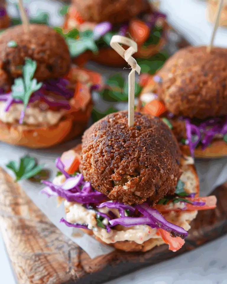 Falafel Sliders with Tahini Slaw