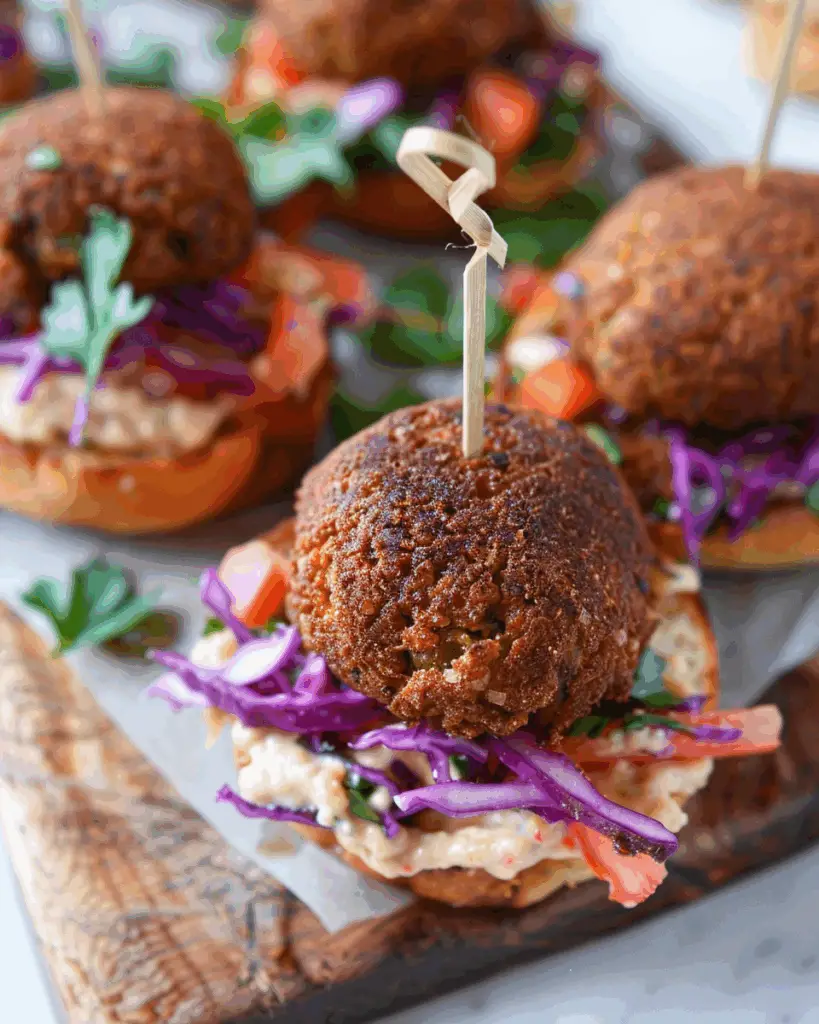 Falafel Sliders with Tahini Slaw