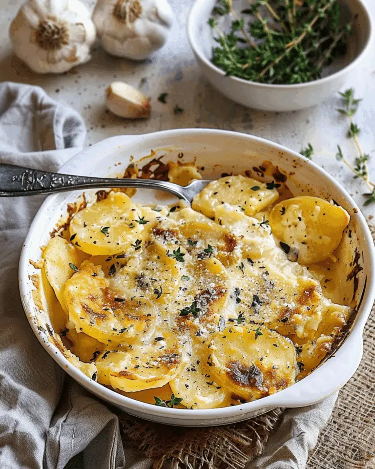 Garlic Herb Potatoes Au Gratin