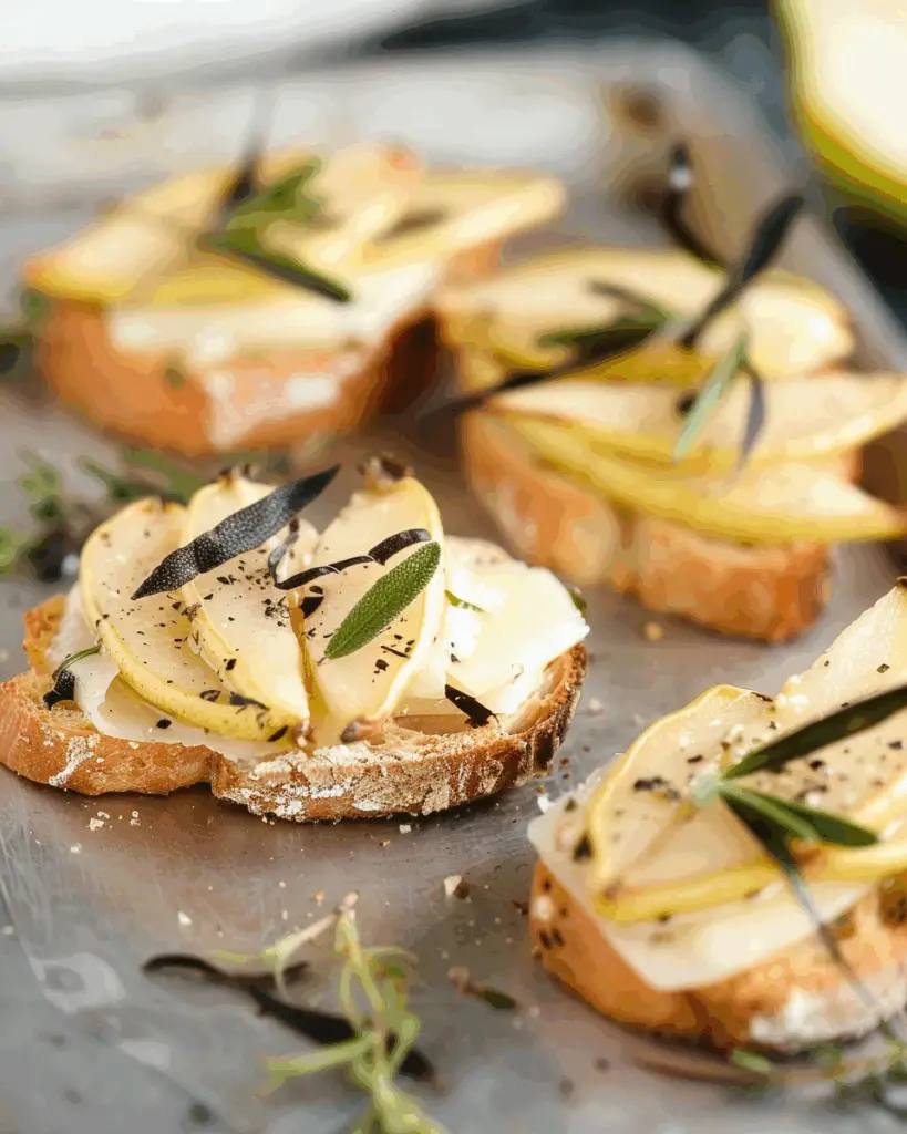 Pear and Brie Crostini