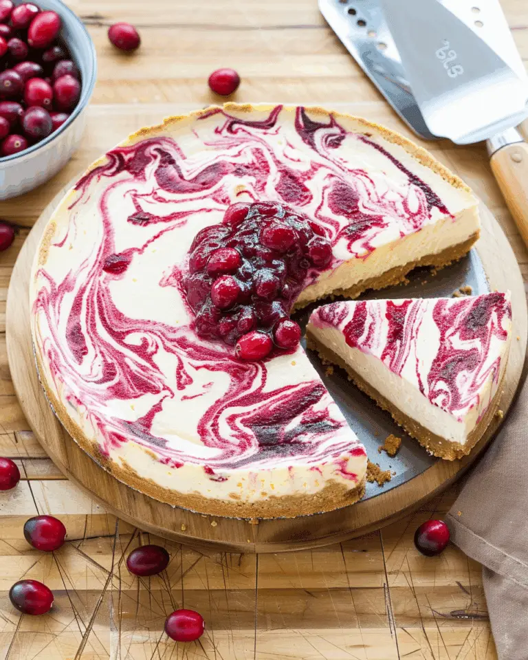 Cranberry Swirl Cheesecake
