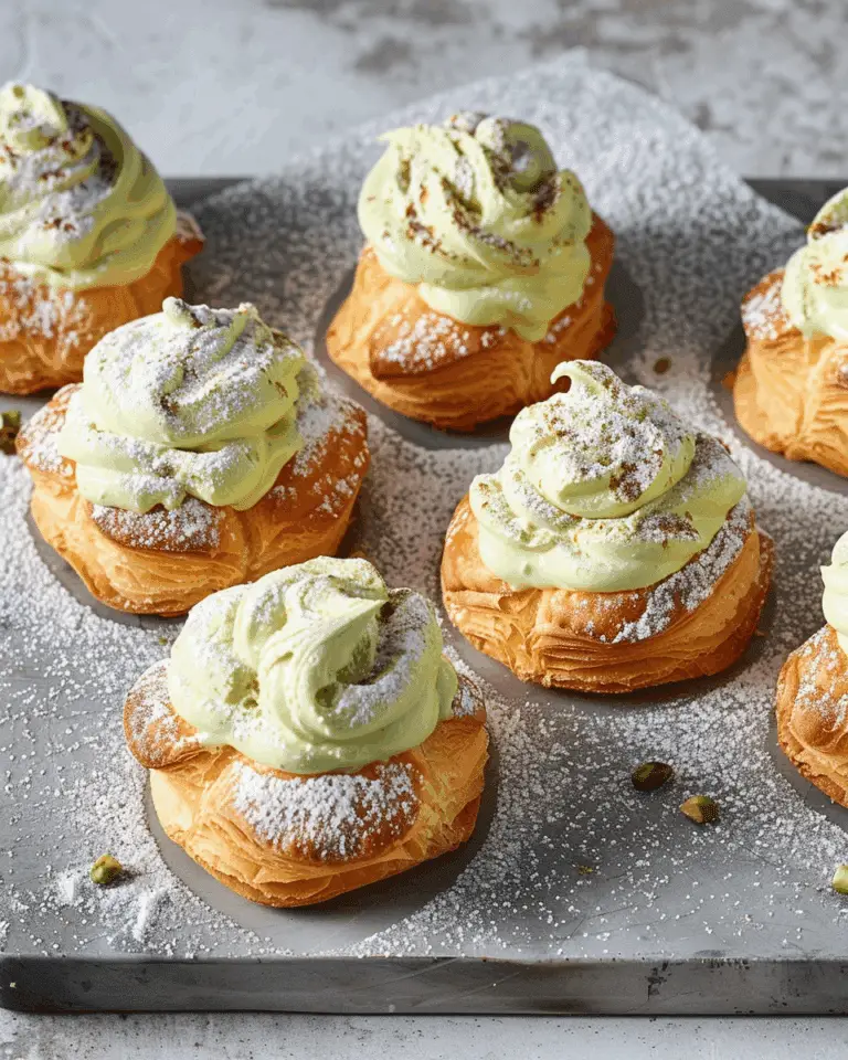 Cream Puffs with Pistachio Cream