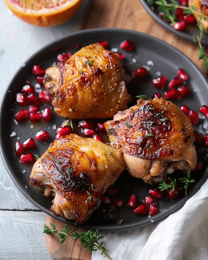 Pomegranate Roasted Chicken Thighs