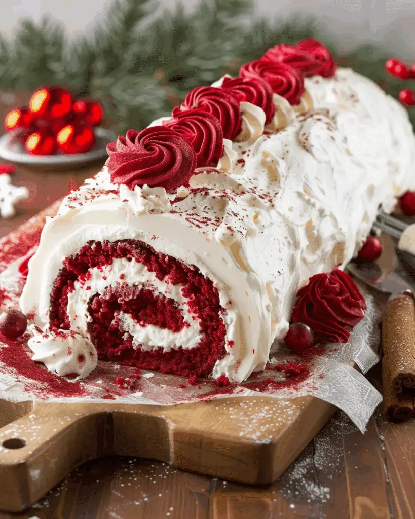 Red Velvet Yule Log