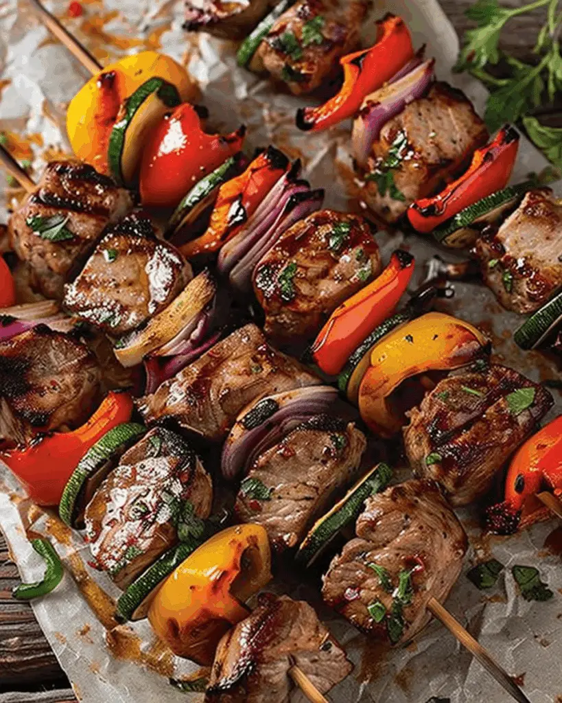 Veal and Vegetable Kebabs