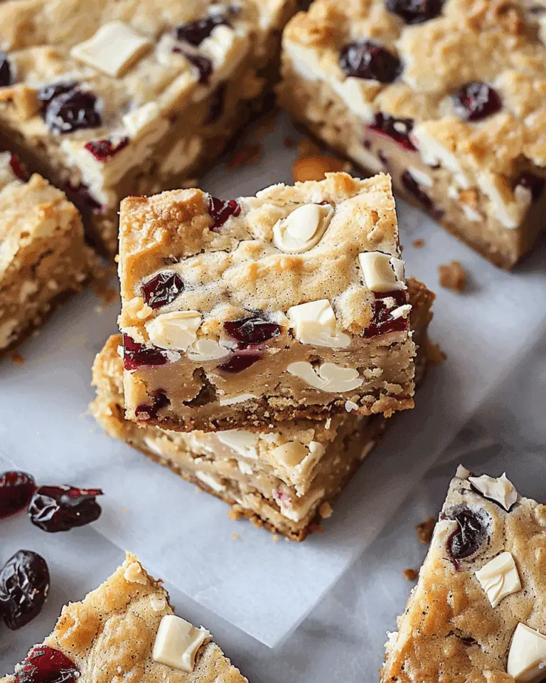 White Chocolate Cranberry Blondies
