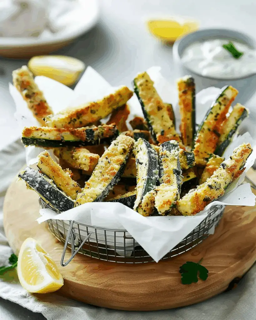 Zucchini Fries with Herbed Yogurt Dip