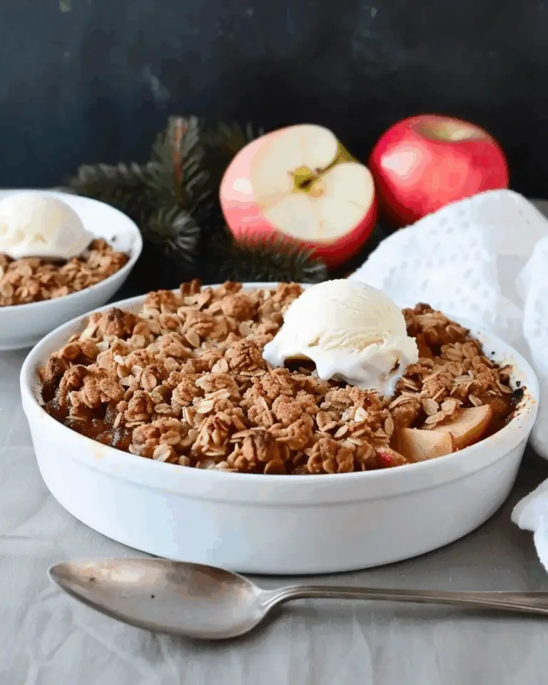 Baked Apple Crumble with Vanilla Ice Cream