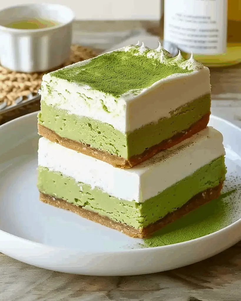 Baked Matcha Cheesecake Bars