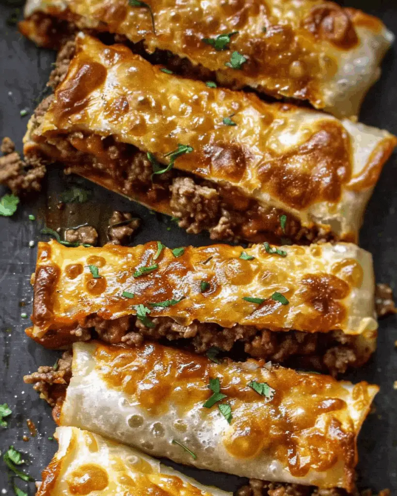 Crispy Beef Cheese Chimichangas