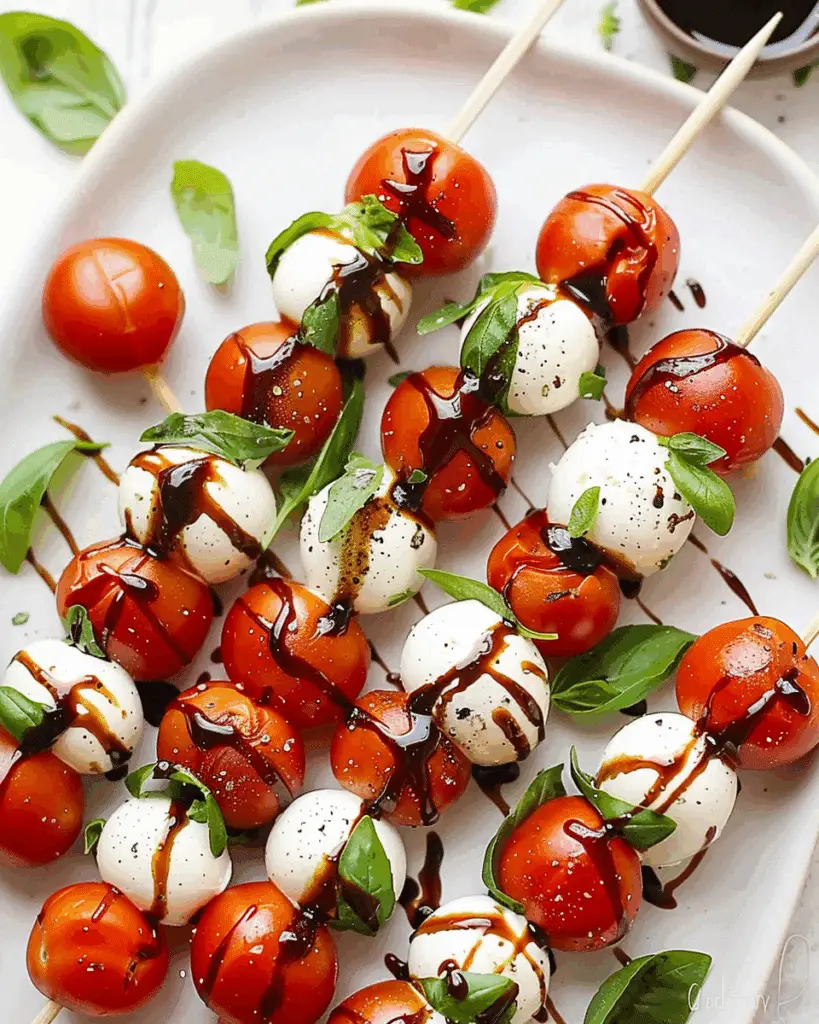 Caprese Skewers with Balsamic Drizzle