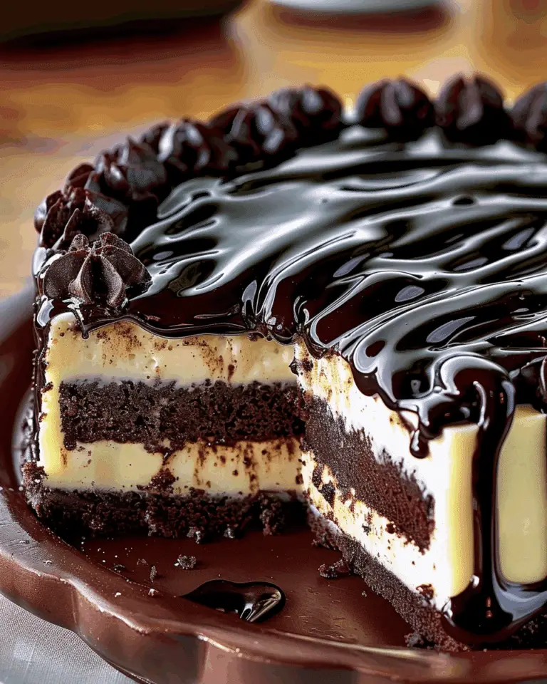 Chocolate Cake with Cheesecake Filling and Ganache